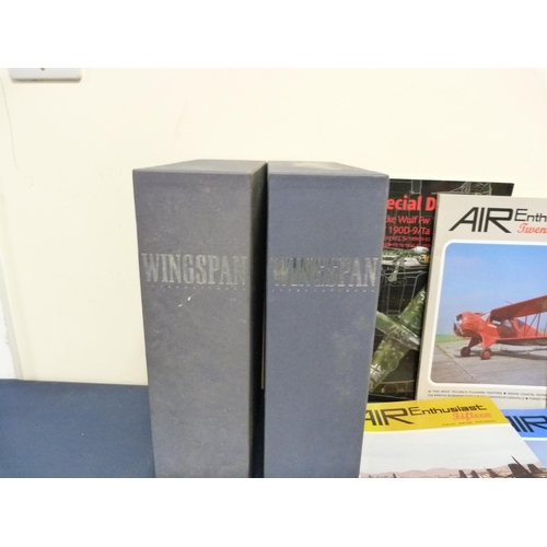 150 - Aircraft & Air Warfare.  A carton of various books & periodicals.