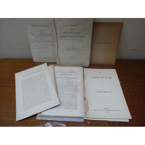 166 - PUSEY E. B.  4 various tracts & pamphlets; also a bundle of items, Samuel Smith & other... 