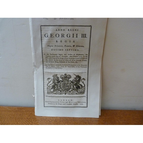 174 - Acts - George III - America.  4 Acts of Parliament re. the American Colonies - Encouraging the Makin... 