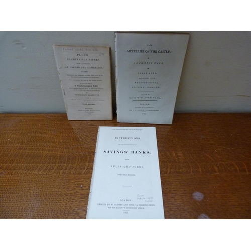 176 - ANDREWS MILES PETER.  The Mysteries of the Castle, a Dramatic Tale in Three Acts, disbound, 179... 