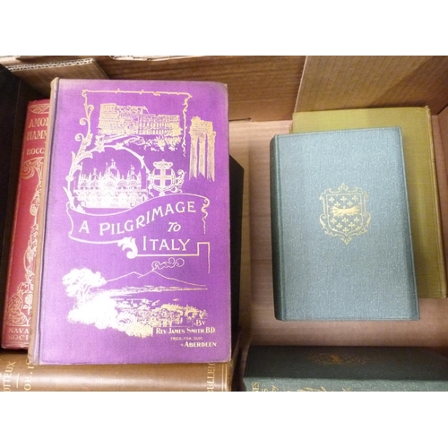 18 - SMITH REV. JAMES.  A Pilgrimage to Italy. Col. frontis & many illus. Orig. cloth gilt, faded bac... 