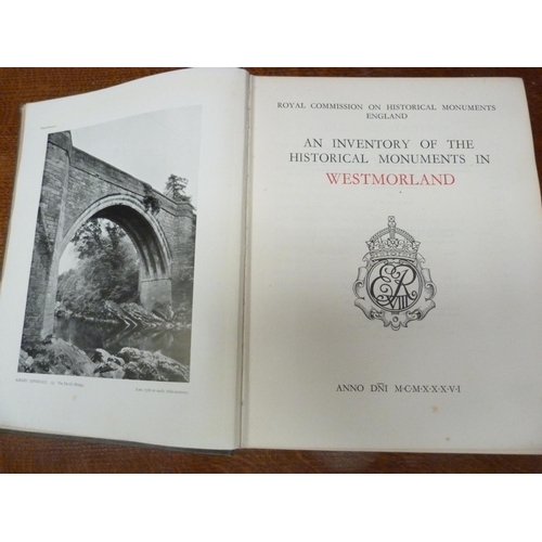 189 - ROYAL COMM. ON HISTORICAL MONUMENTS.  Westmorland. Many illus. & plans. Quarto. Orig. grey ... 