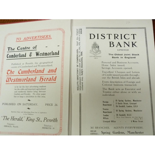 203 - KELLY & CO.  Directories of Cumberland for 1921, 1925 & 1929. Each with fldg. map in orig. r... 