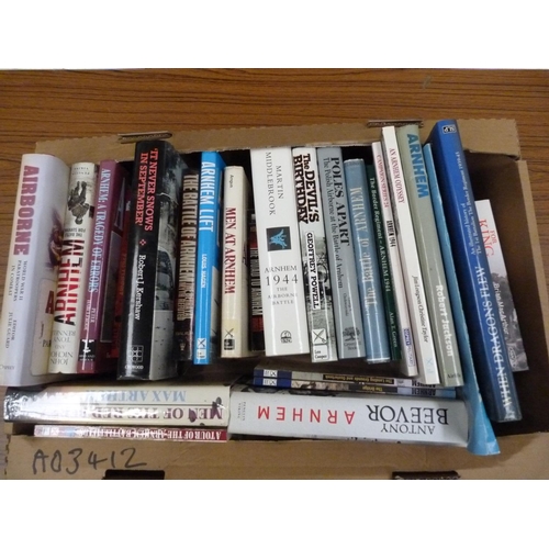 209 - Military.  A carton of books & softback publications.