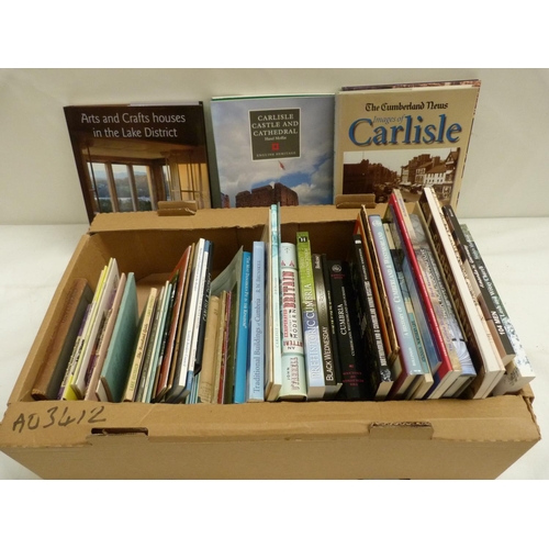 235 - Cumbria & Lake District.  A carton of books & softback publications incl. local history... 