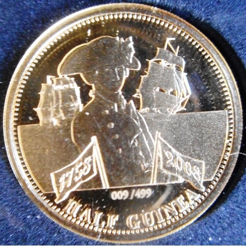 11 - Tristan da Cunha. Half-guinea. 2008 Trafalgar. Cased.