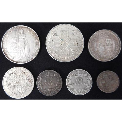 129 - United Kingdom. (7) Florin. Edward VII. 1902. Some slight edge knocks otherwise F. George V. 1929. S... 