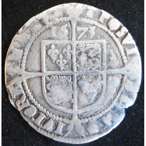 29 - England. Hammered silver sixpence. Elizabeth I. 1573, mm ermine. (SC 2563)...