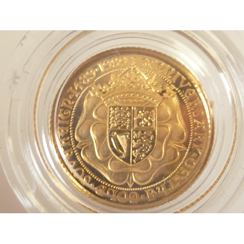 69 - United Kingdom. Half sovereign. EIIR. 1489-1989. 500th Anniversary of sovereign. Proof.