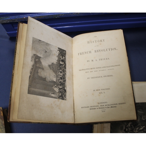 26 - THIER M. A.  The History of the French Revolution. 5 vols. Eng. plates. Half calf. 1838.... 