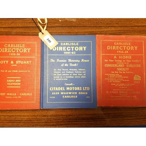 240 - Carlisle Directory for 1955/56, 1961/62 & 1966/68. (3).