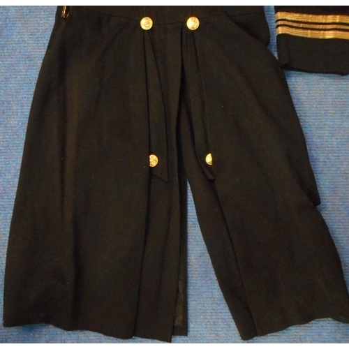 251 - British Navy dress uniform greatcoat with Gieves Ltd interior pocket label 