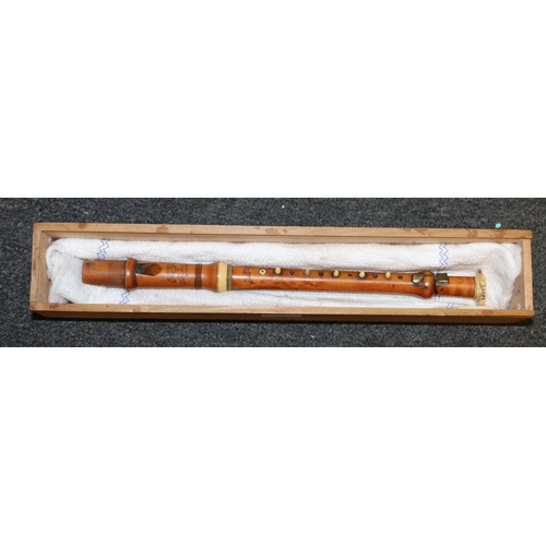 172 - James Wood and Son of London George Wood recorder, 32cm long