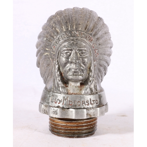 174 - Guy Motors Ltd Feather in Our Cap radiator cap mascot, 16cm tall