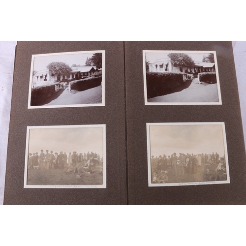 207 - Framed photograph of a Scotsman in Highland dress, four photograph albums containing early motor car... 