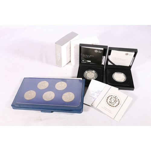 254 - UNITED KINGDOM Elizabeth II silver proof £5 The Royal Birth 2015 and silver proof £5 The 9th Birthda... 