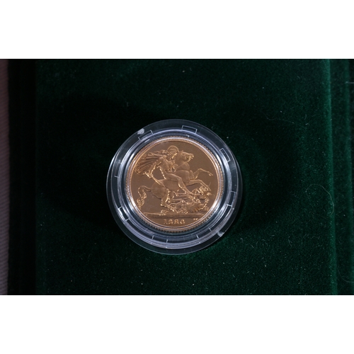 313 - UNITED KINGDOM Elizabeth II gold proof sovereign 1980 with Royal Mint certificate of authenticity in... 