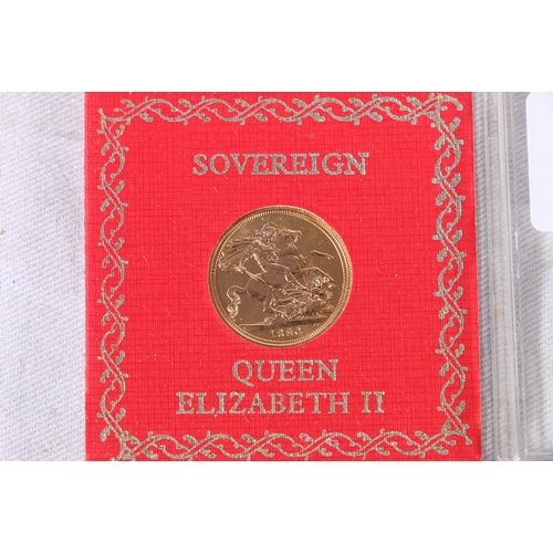 315 - UNITED KINGDOM Elizabeth II gold sovereign 1980 in perspex case