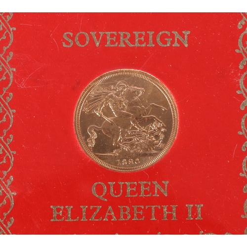 316 - UNITED KINGDOM Elizabeth II gold sovereign 1980 in perspex case