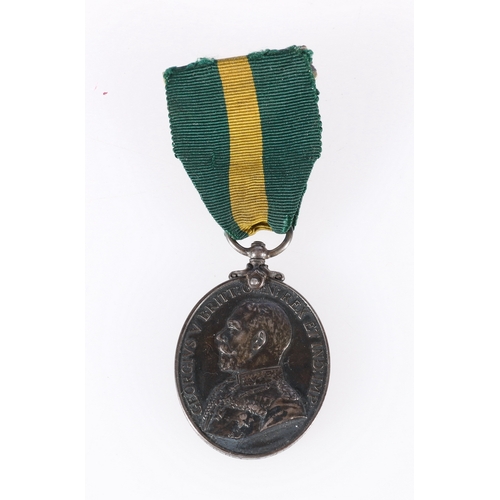 322 - George V Territorial Force Efficiency medal to 27 SJT J A OLNEY 3/W LANC B RFA (possibly 3rd West La... 