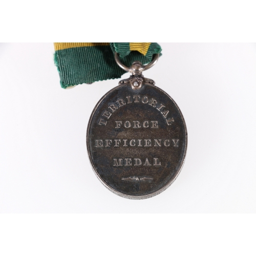 322 - George V Territorial Force Efficiency medal to 27 SJT J A OLNEY 3/W LANC B RFA (possibly 3rd West La... 