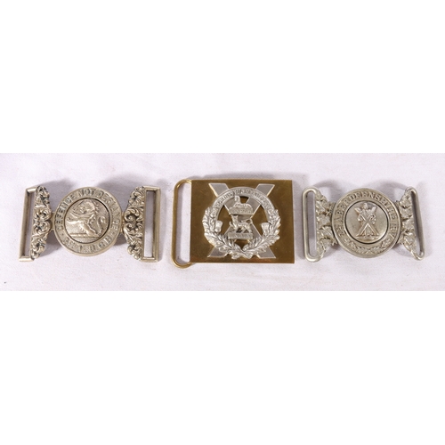 345 - Gordon Highlanders brass and white metal belt buckle, a belt buckle of the 5th Volunteer Battalion G... 