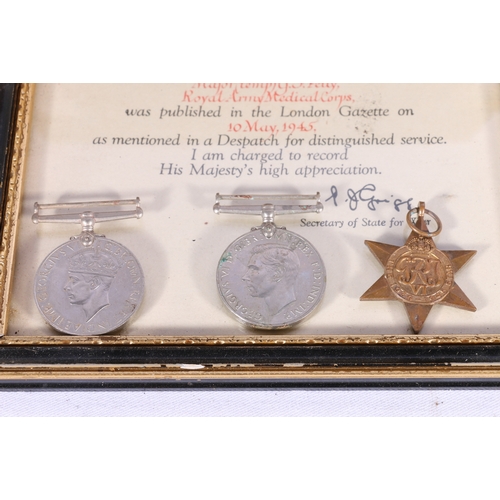 358 - WWII war medal, defence medal and 1939-1945 star, a framed phtograph of Oscar William Clark 2nd Lieu... 