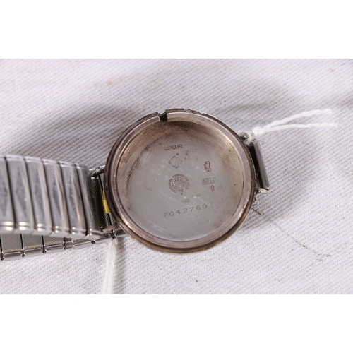 364 - Omega wristwatch in the military style with Omega silver case numbered 7042760, the Omega works numb... 