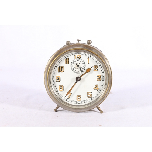 366 - Bayard French clock in the military style with subsidiary second dial, 11.5vm diameter 