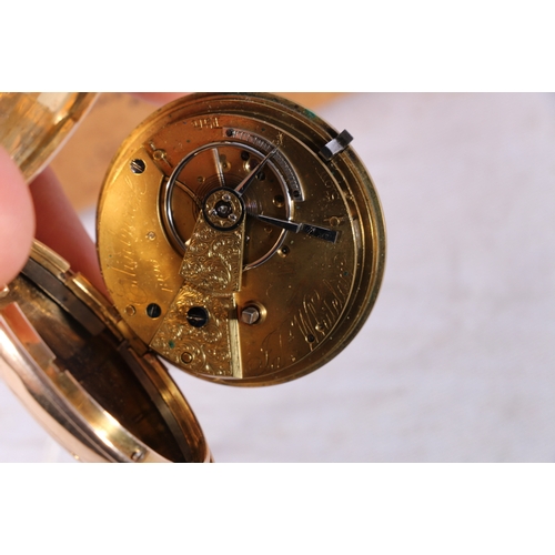 368 - 19th century 18ct gold cased key winding pocket watch, the backplate inscribed for maker James White... 