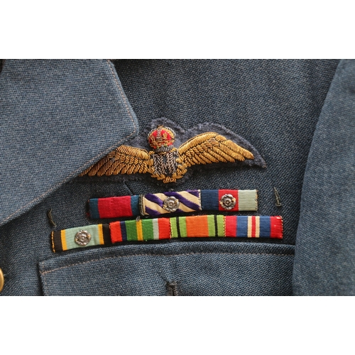 447 - British Royal Air Force dress uniform blue cloth jacket with Gieves Ltd interior pocket label 