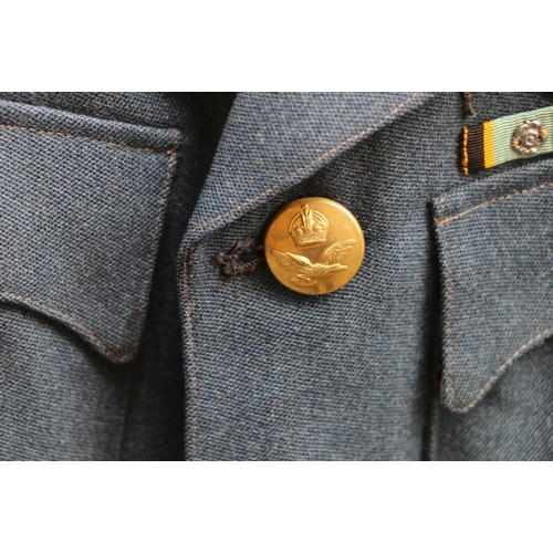 447 - British Royal Air Force dress uniform blue cloth jacket with Gieves Ltd interior pocket label 