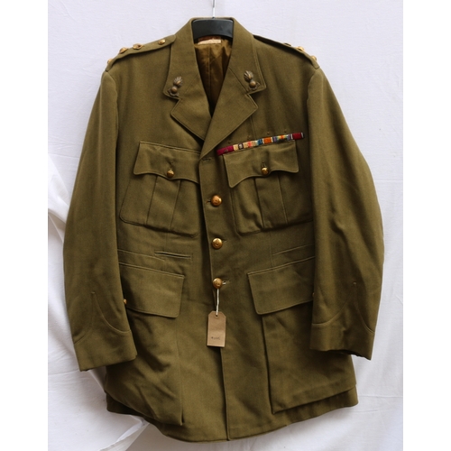 450 - British Army dress uniform green khaki jacket with Hawkes and Co Ltd of London label 