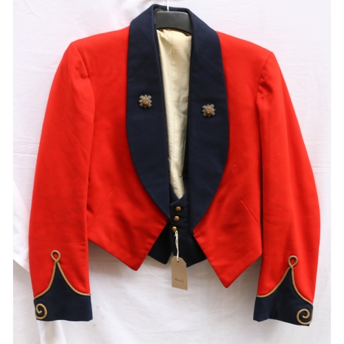 451 - British Army dress uniform scarlet tunic or redcoat with C F Johns and Pegg of London label 