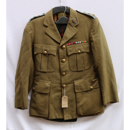 452 - British Army dress uniform green khaki jacket with A Laird and Sons Ltd of Dundee and Perth interior... 