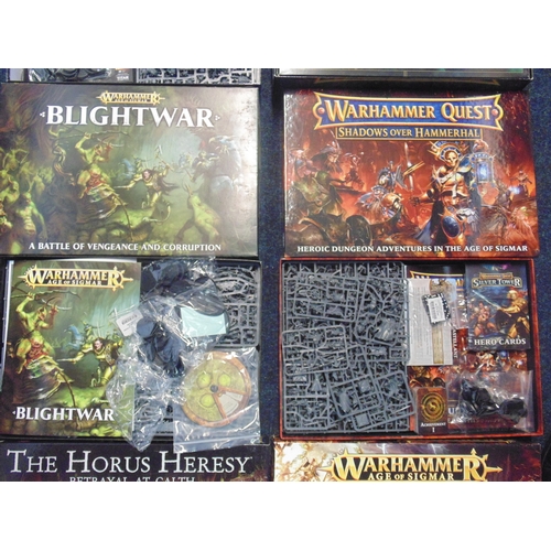 106 - Games Workshop Warhammer boxes including 40,000 Deathwatch Overkill, Age of Sigmar, Blightwar, Advan... 