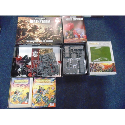 107 - Games Workshop Warhammer empty boxes including Bloodletters of Khorne, Silver Tower, Citadel etc., o... 