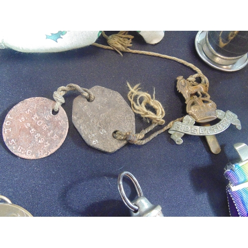 323 - British WWI medal pair to 2996 PTE S STOBIE 1 LOVAT'S SCTS (Lovat's Scouts), dog tags fro Stobie 225... 