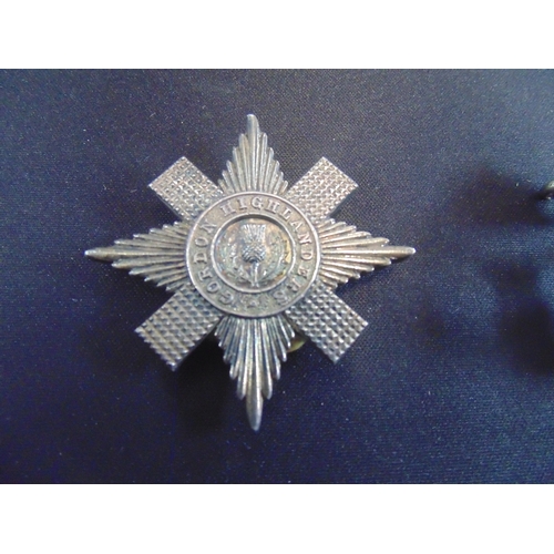 349 - Gordon Highlanders honarary award silver badge won by SM William Robertson 1896, Gordon Highlanders ... 