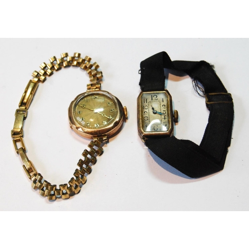 119 - Two lady's 9ct gold watches.