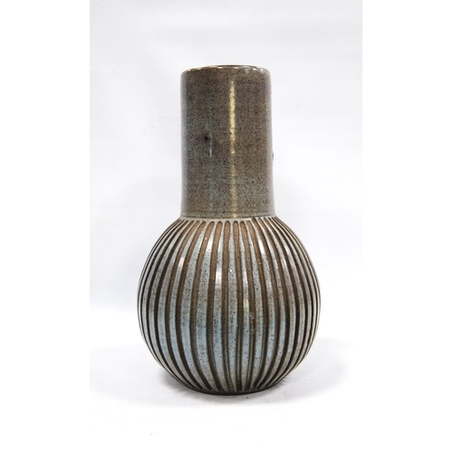 184 - Poole Pottery onion shaped vase designed by Jenny Haigh with fluted bulbous base, marks to base, 30c... 