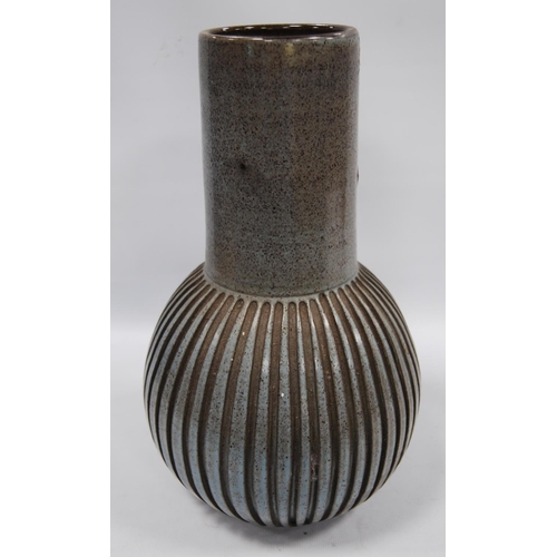 184 - Poole Pottery onion shaped vase designed by Jenny Haigh with fluted bulbous base, marks to base, 30c... 