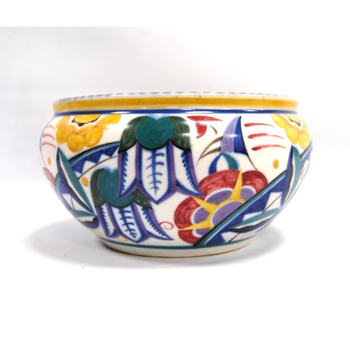 193 - Poole Pottery bowl decorated in the 'Sweet Pea' manner, painted by Doris Marshall, marks to base, TY... 