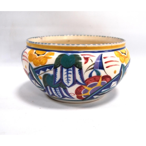 193 - Poole Pottery bowl decorated in the 'Sweet Pea' manner, painted by Doris Marshall, marks to base, TY... 