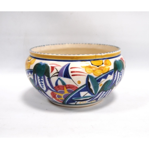 193 - Poole Pottery bowl decorated in the 'Sweet Pea' manner, painted by Doris Marshall, marks to base, TY... 