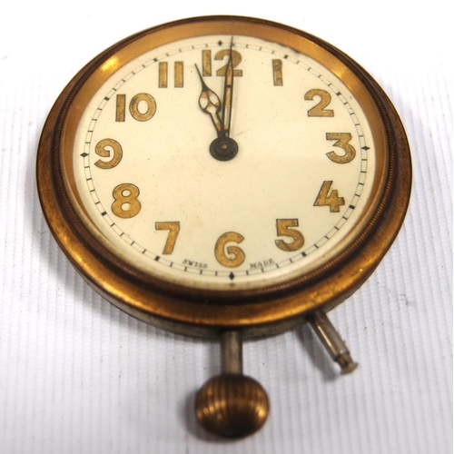 200 - Zenith cloisonné travel clock and case with white dial, Arabic numerals, clockwork mechanism,... 