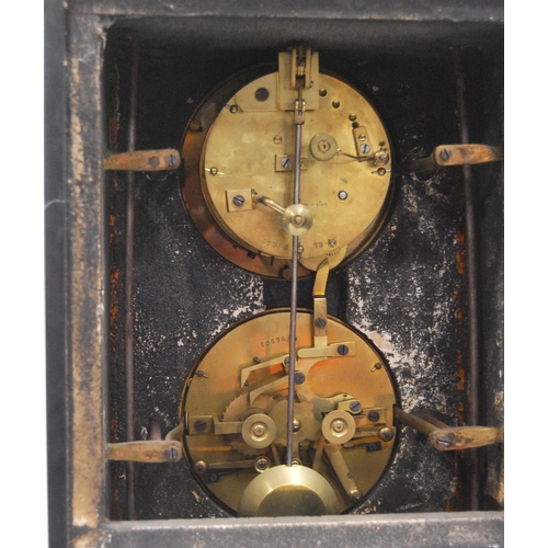 206 - French 19th century eight day mantel clock for Muirhead (Glasgow), perpetual calendar in Namur mante... 