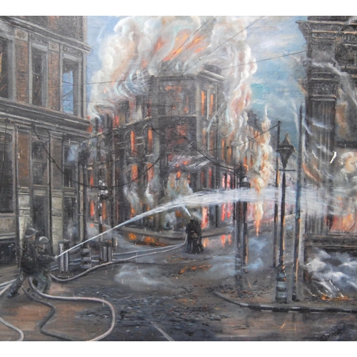 224 - Z. CLEMPERT (BRITISH, 20TH CENTURY)The Blitz, PaddingtonSigned lower right, oil on canvas, 91cm x 10... 