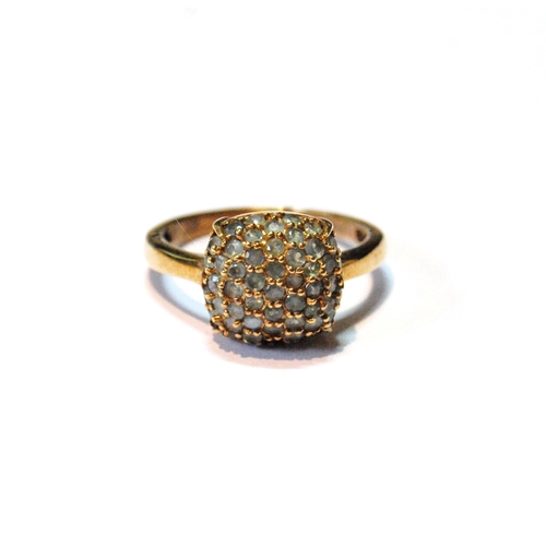 23 - Alexandrite button cluster ring in 9ct gold.