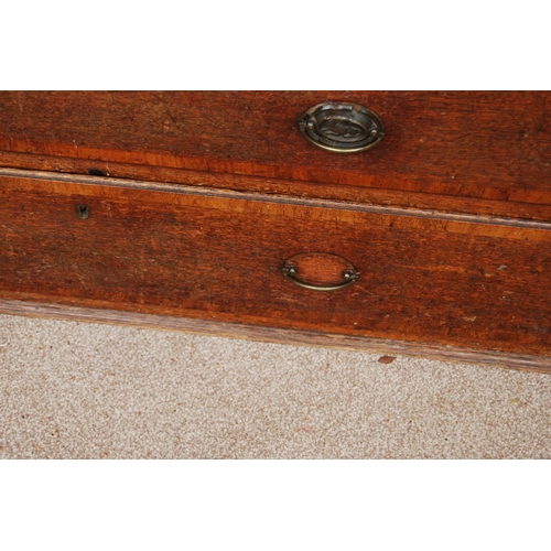 349 - George III oak bureau bookcase, the projected moulded cornice over shell inlaid panelled doors flank... 